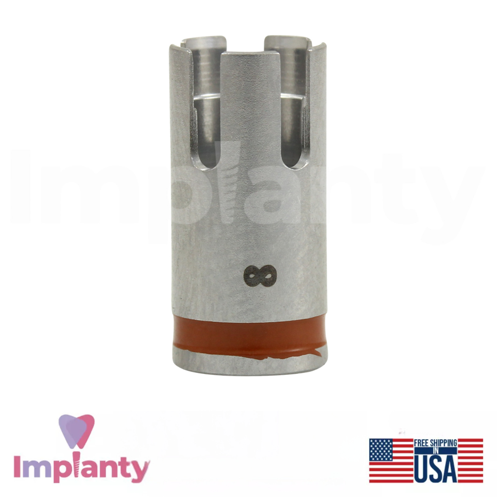 GDT Dental Straight Drill with Stoppers Set Ø5.2mm Brown Stainless Steel Tool