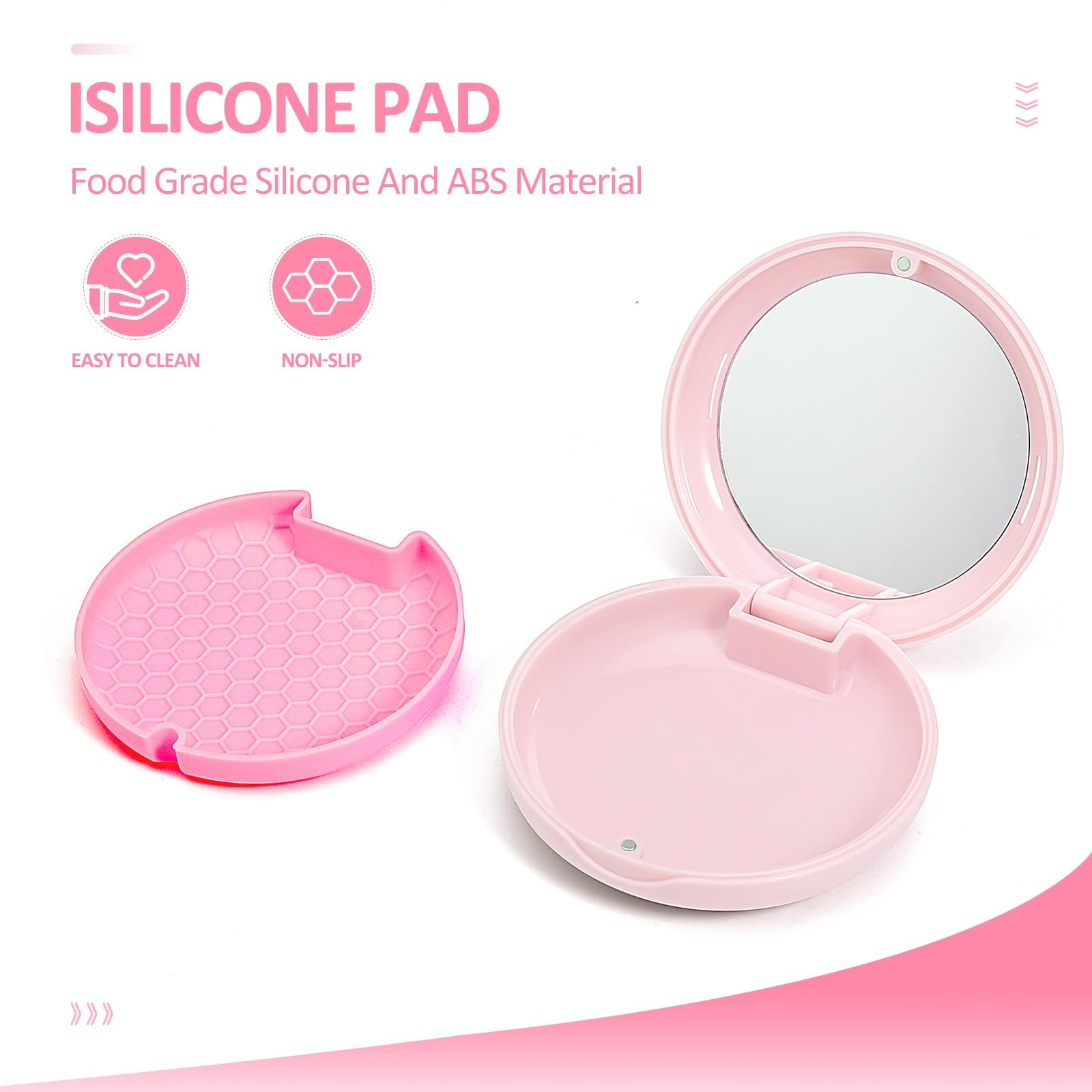 Gaboolo Retainer Case Slim Aligner with Vent Holes Removable Opaque Pink