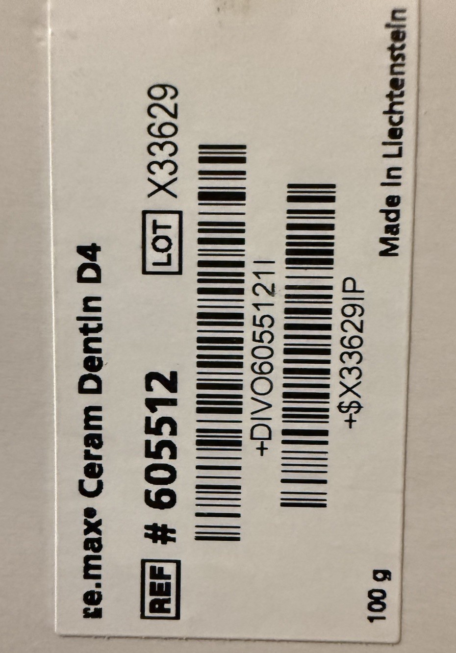 IPS e.max Ceram Dentin 100g – Shades B3 C2 C3 C4 D2 D3 D4