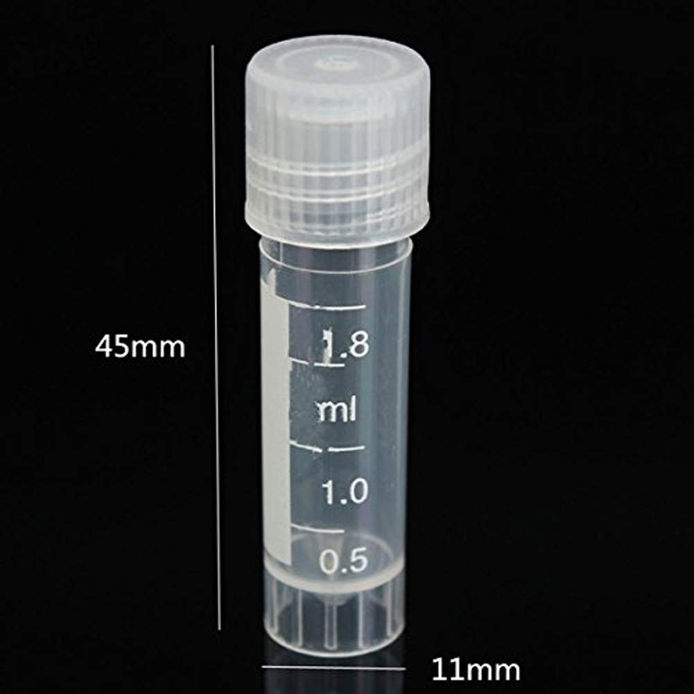 CynKen 20pcs 2ml Graduated Plastic Cryovial Cryogenic Vial Tube Self…