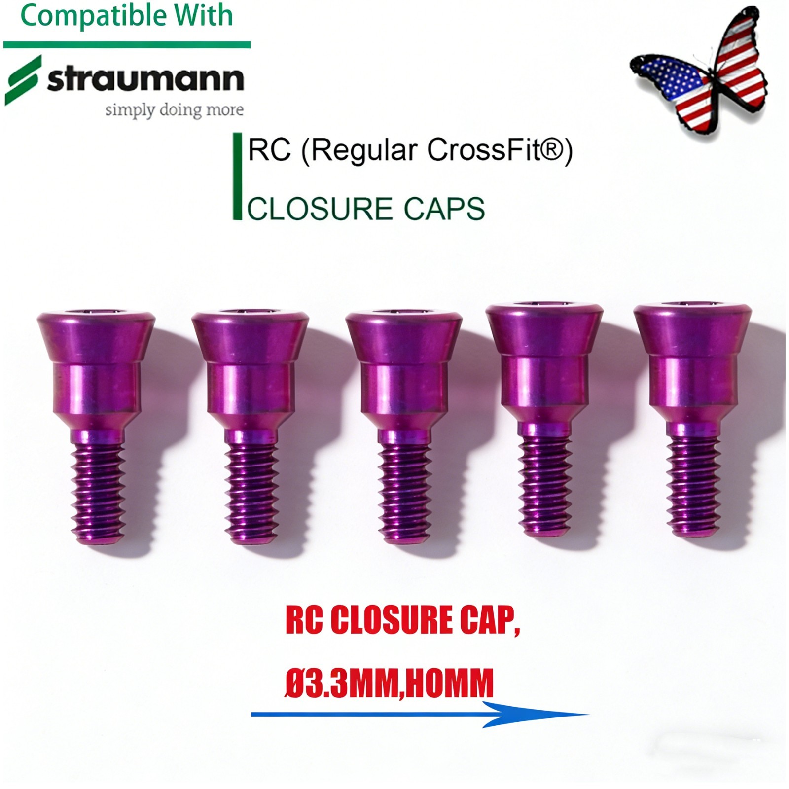 Straumann RC Healing Abutment & Closure Screw BLT Bone Level Titanium 5pcs/set