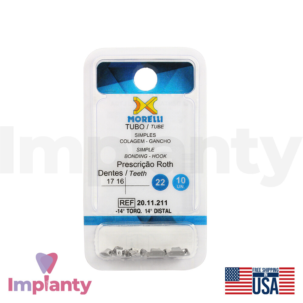 Morelli Orthodontics Simple Buccal Tube Non-Conventional Hook 10pcs Metal Roth