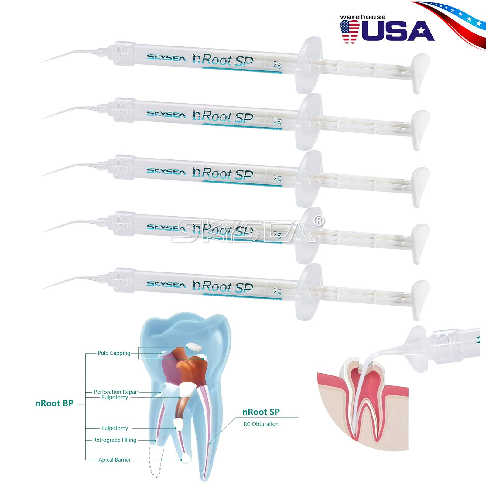 nRoot SP Dental Bioceramic Root Canal Sealing Composite Fill Material 2 g/pcs