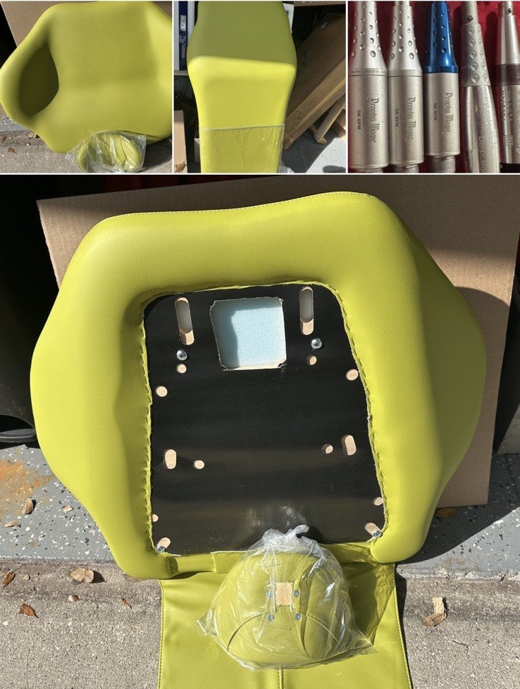 Takara Belmont Light Green Upholstery for Dental Chairs. Bed, Back, & Headpiece
