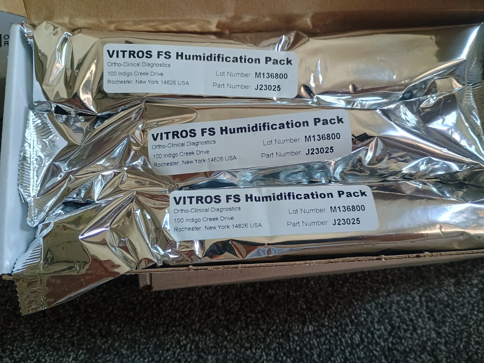 Vitros Products FS Humidification Packs Ref 680 1892 24 Pack 4 Boxes