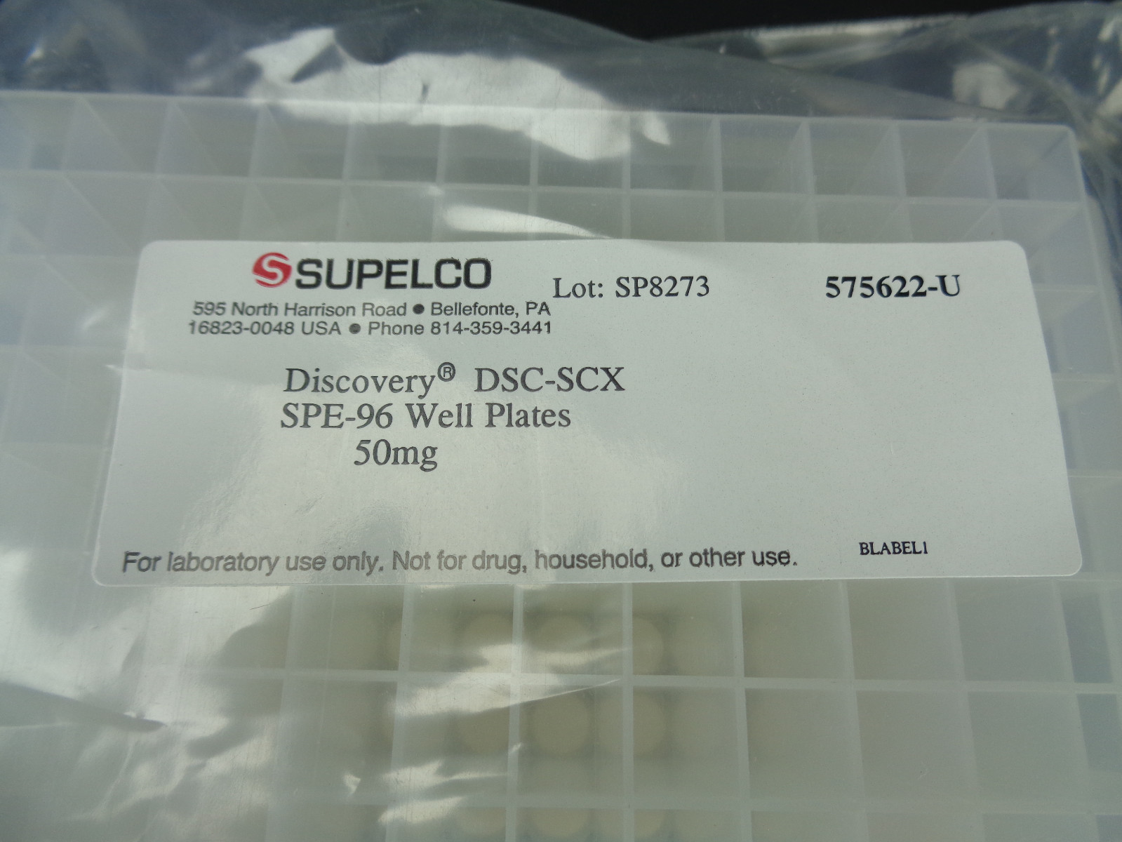 Supelco Discovery DSC-SCX SPE-96 Well Plates 50mg 575622-U Science Lab T
