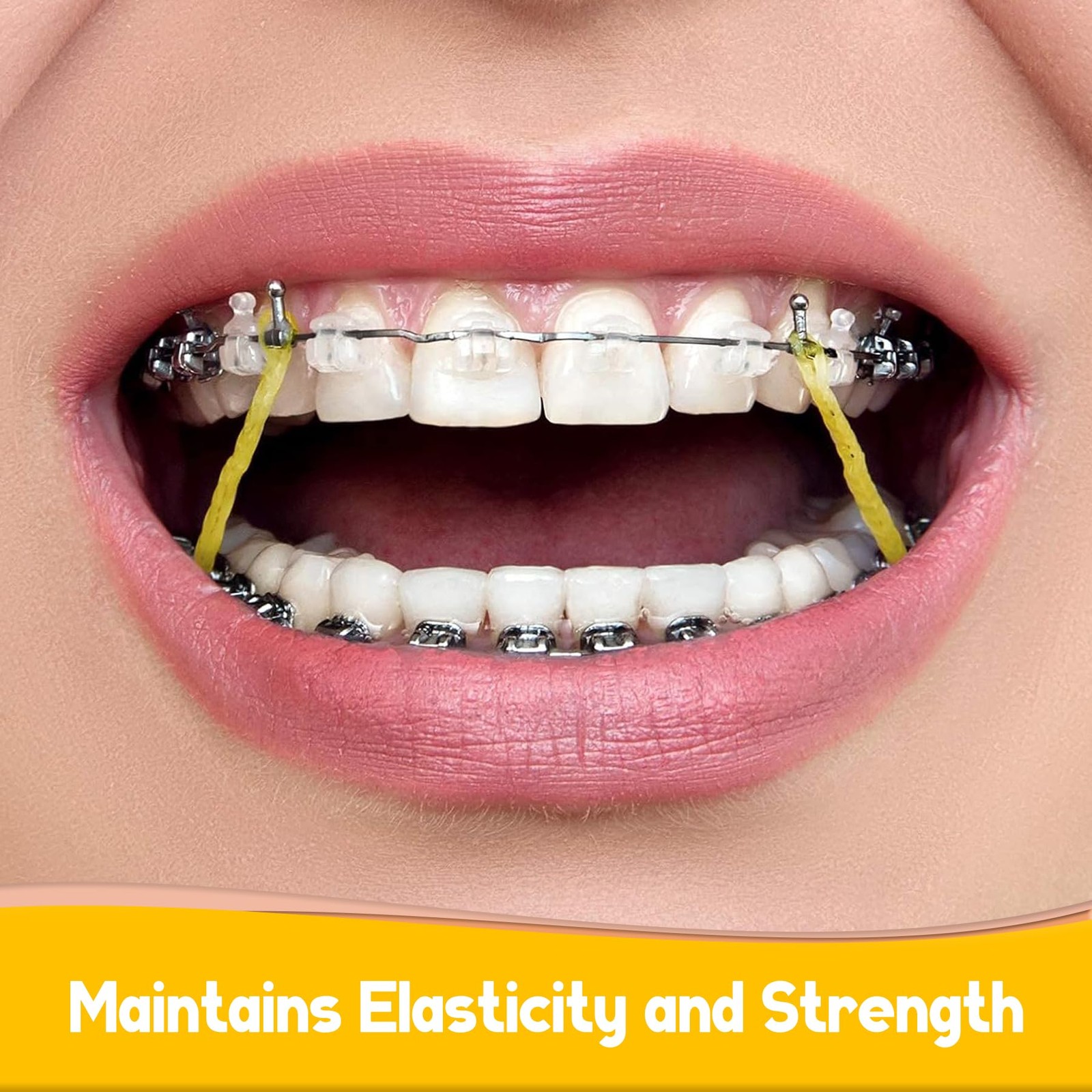 500 Pcs Orthodontic Elastic Rubber Bands, 3.5 Ounces 1/4″,Fox, Light Yellow