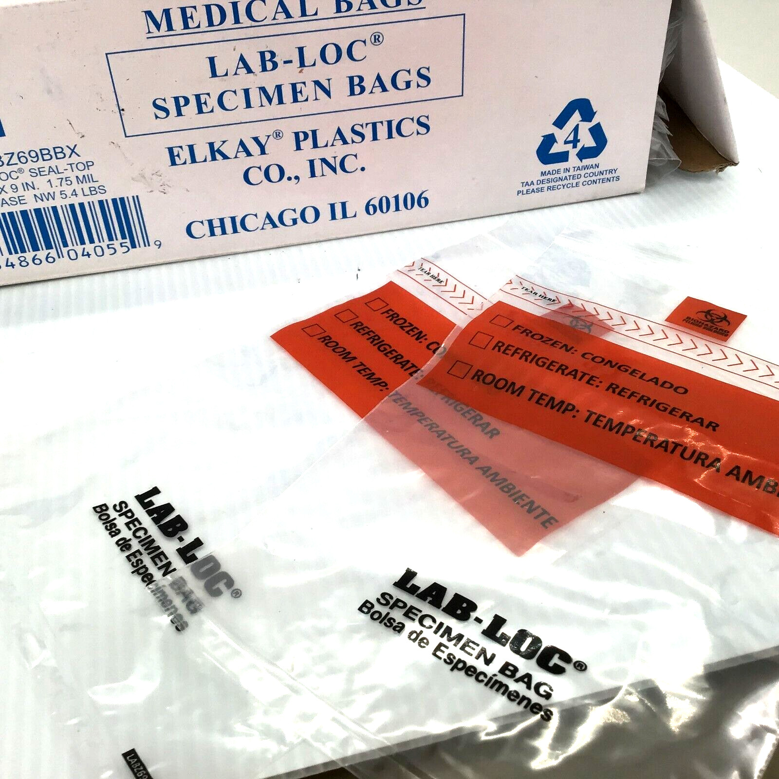 Elkay Plastics resealale Bags, 6″ x 9″. 1.75 Mils, 500 in Box, Lab Loc reopen