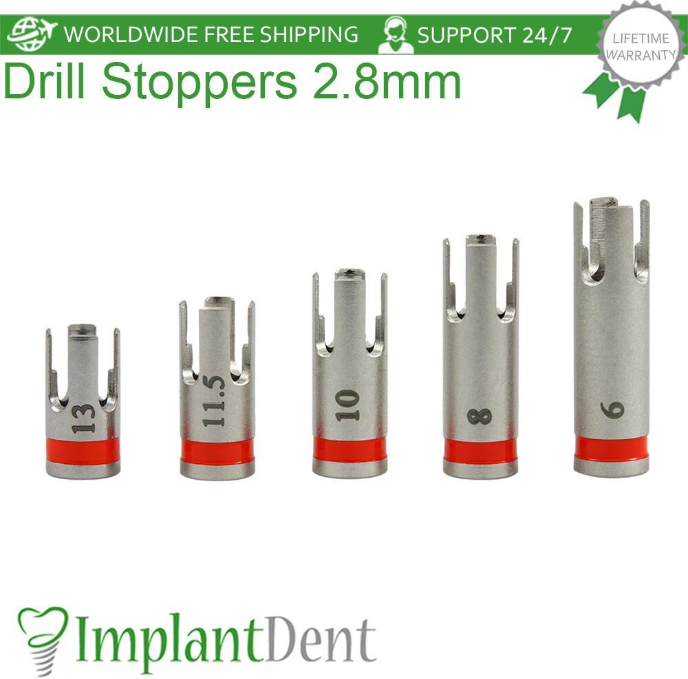 Dental Drill Stopper 2.8mm – Red Stainless Steel Dentistry Tool