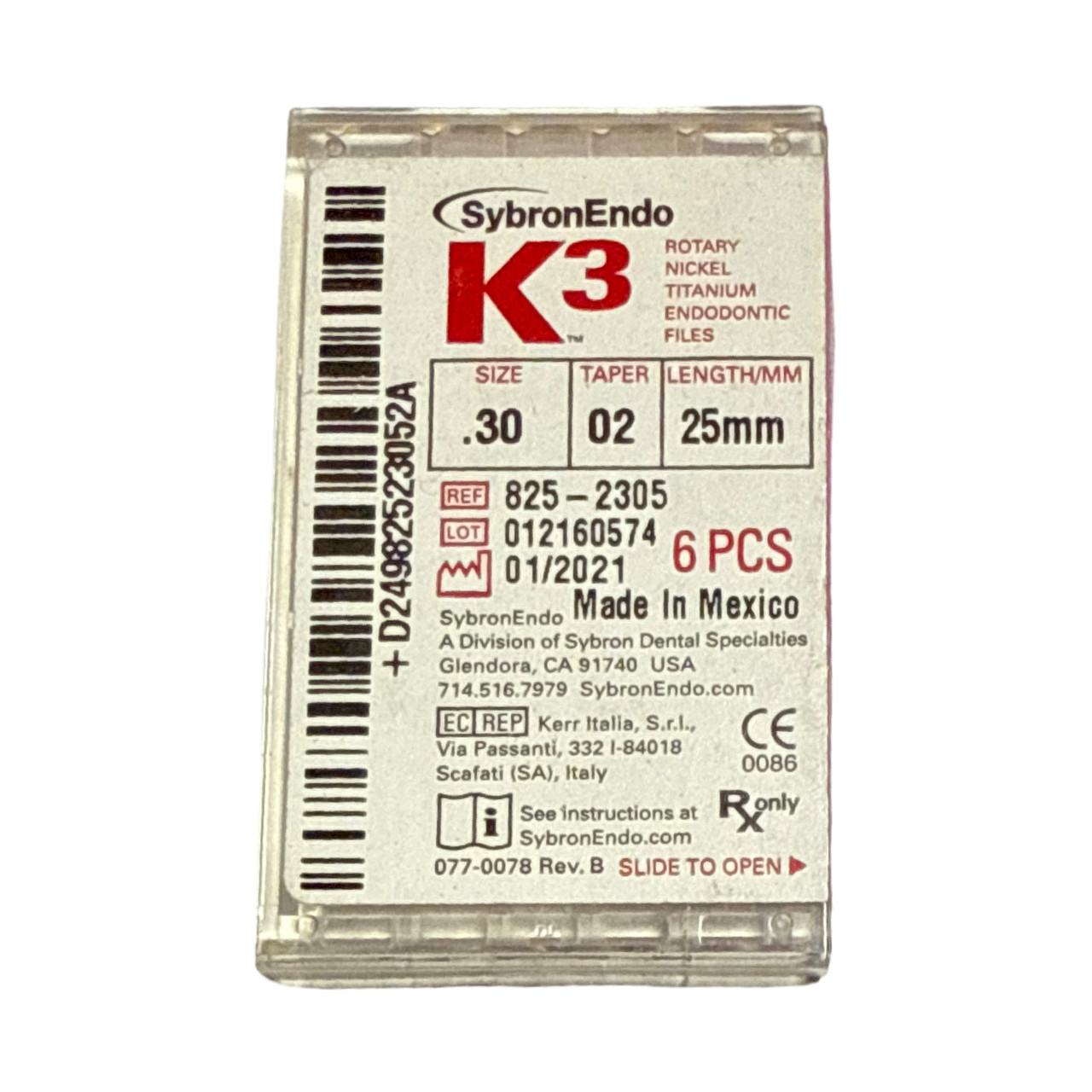 SybronEndo K3 Nickel-Titanium Files NiTi Endo Files K3 .35/04 25mm