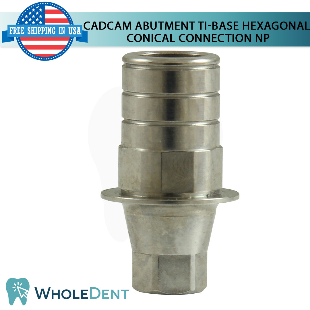 1x Dental Anti Rotational Ti-Base CAD/CAM Narrow Platform NP Int Hex 2.25mm