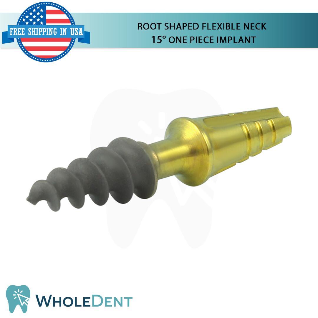 X1 Dental Root Shaped Flexible Neck One Piece 15° Titanium Sterile RBM