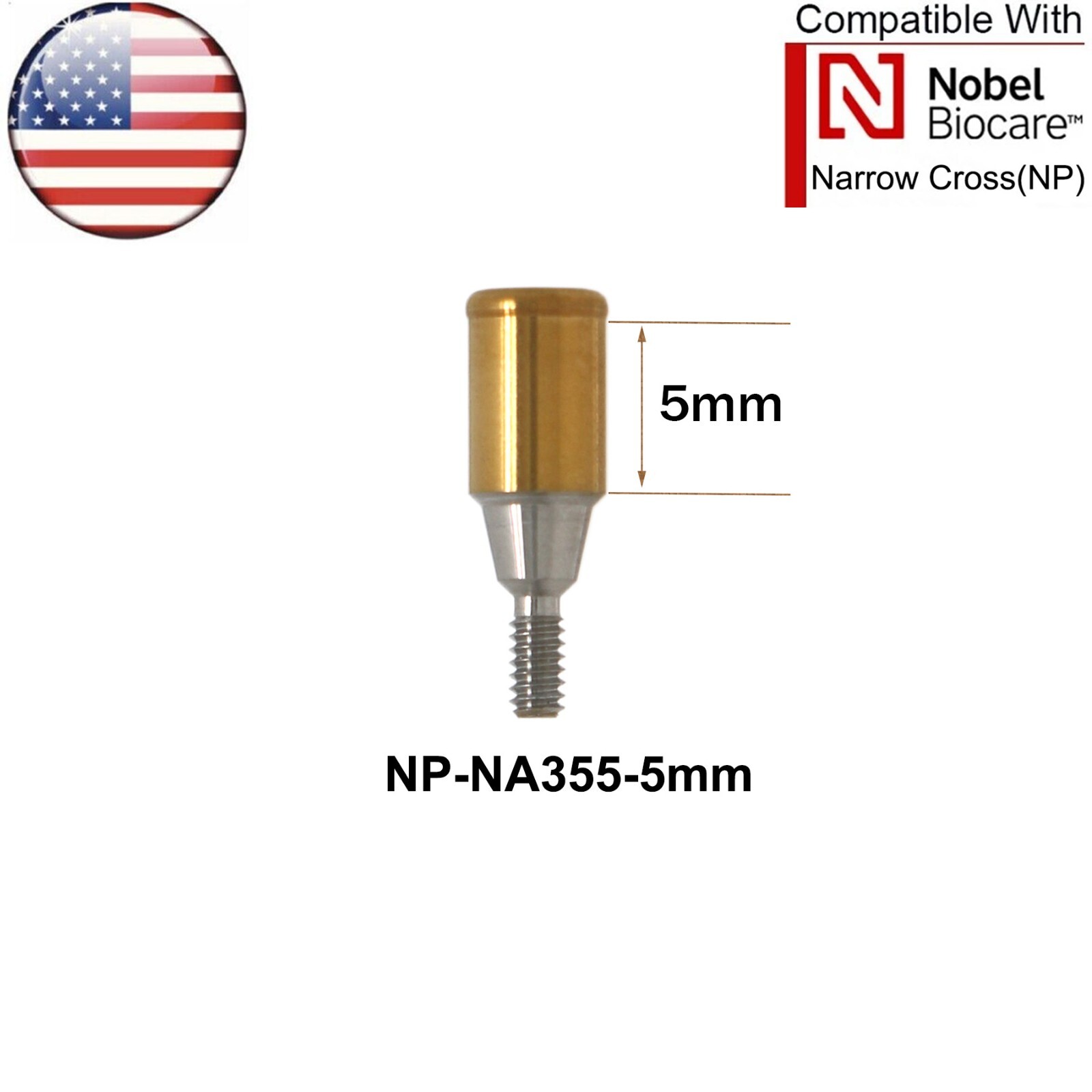 US Dental Locator Tapered Abutment NP Fits Nobel Biocare Active Dia ∅3.5mm