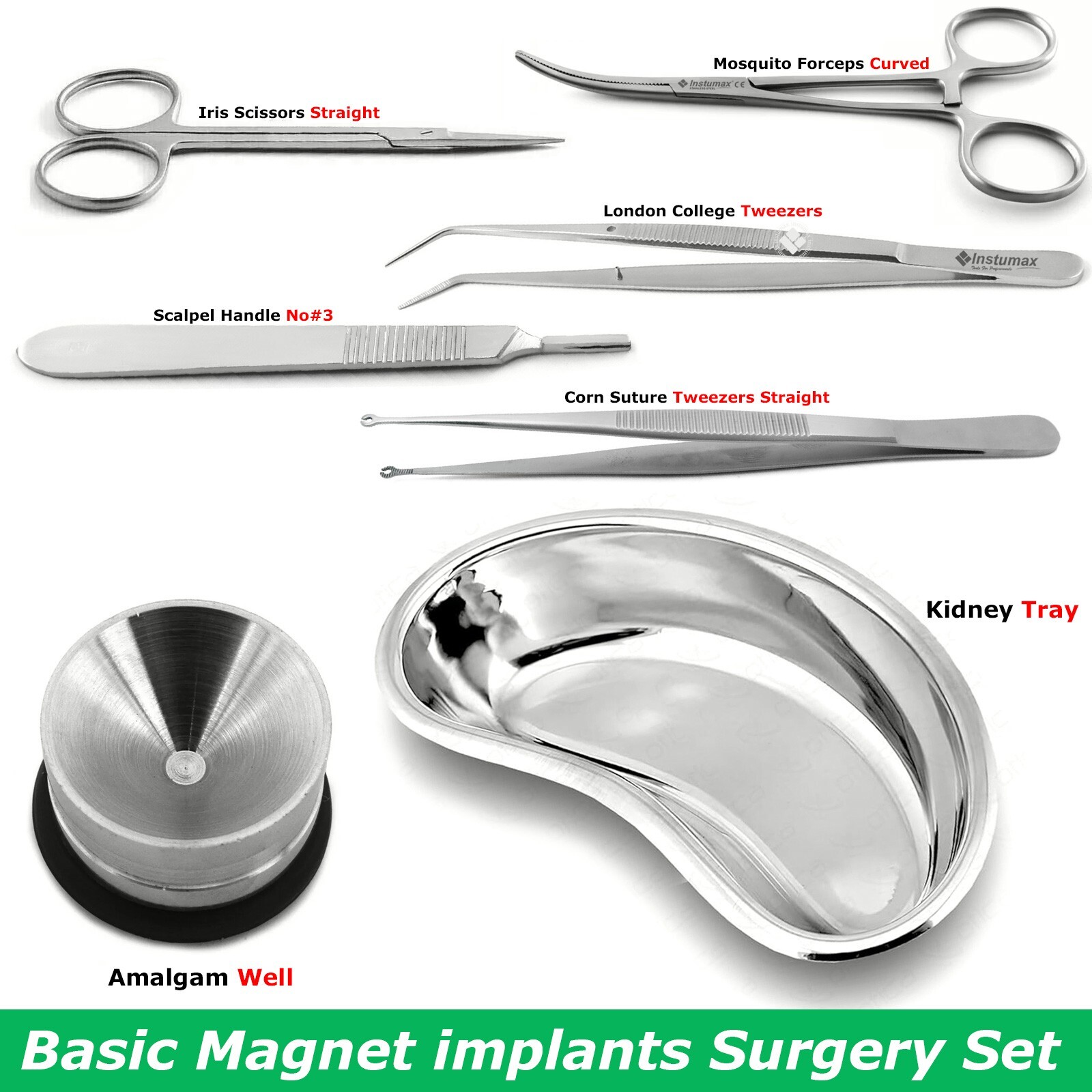 Basic Magnet implants Surgery Set Hand Surgical Instruments Tray Kit