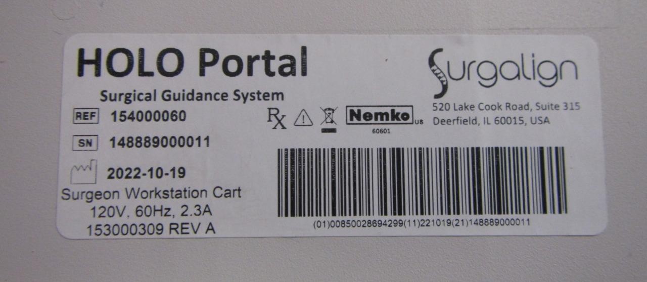 2023 Surgaline Holo Portal VR Surgical Spine Guidance Display Unit & Instruments