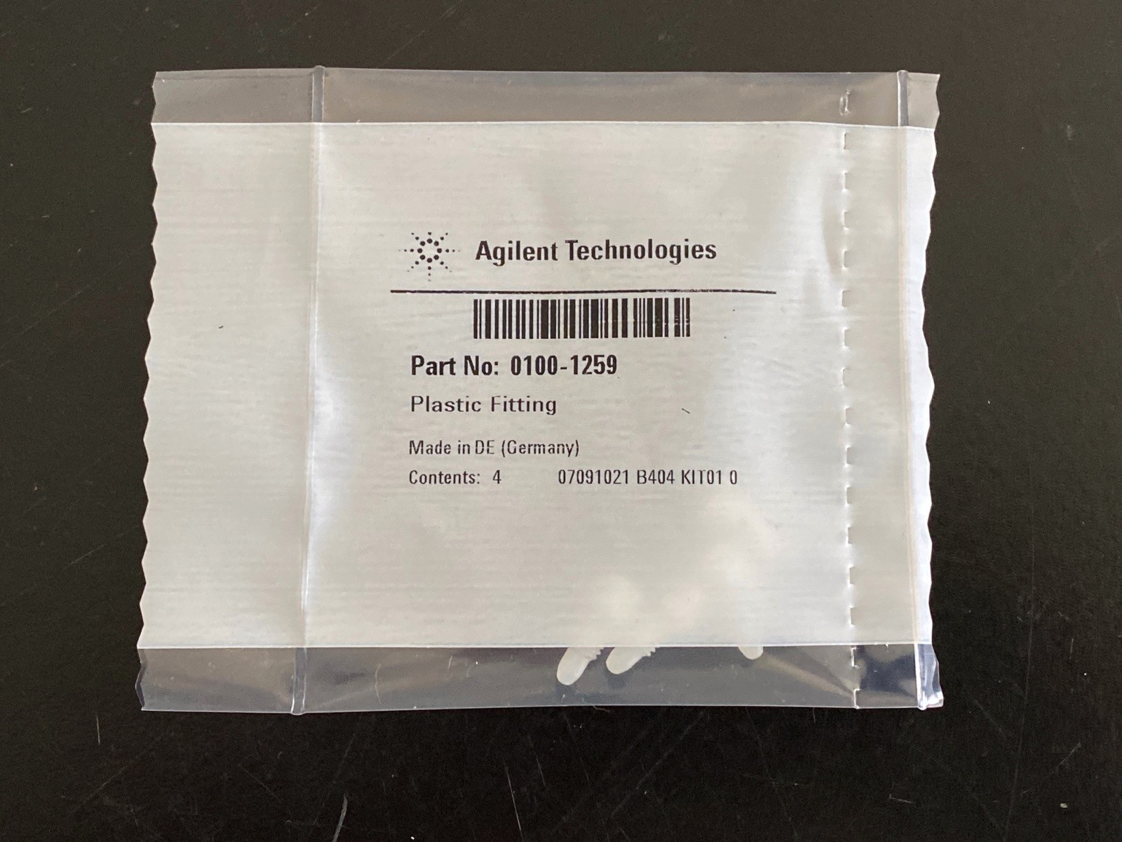 (4/Pk) AGILENT HPLC Plastic Fittings Blank Nut Low Pressure Plug 0100-1259