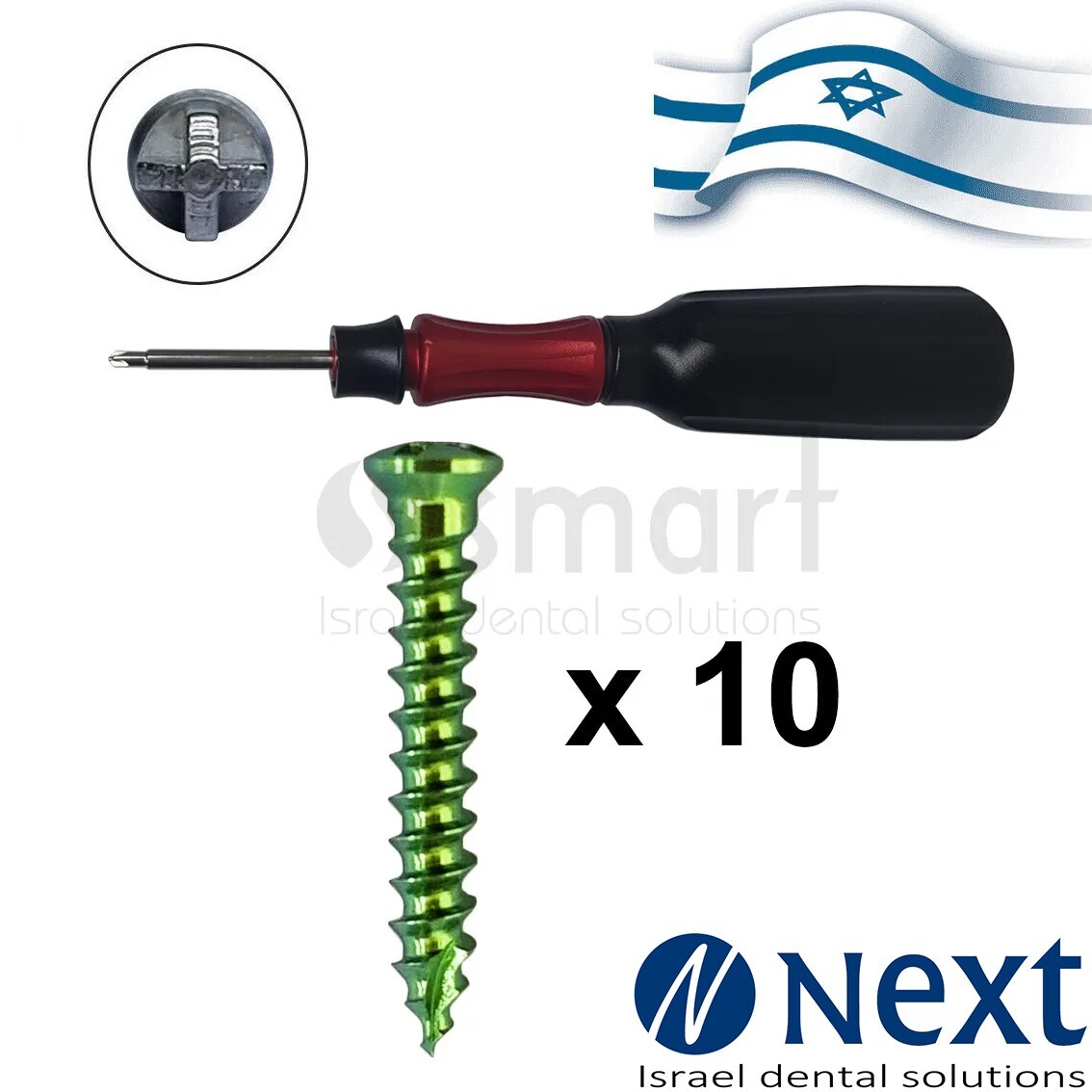 Lot x10 Screw titanium pin membrane Bone GBR Ø1.6 L10 tac +driver