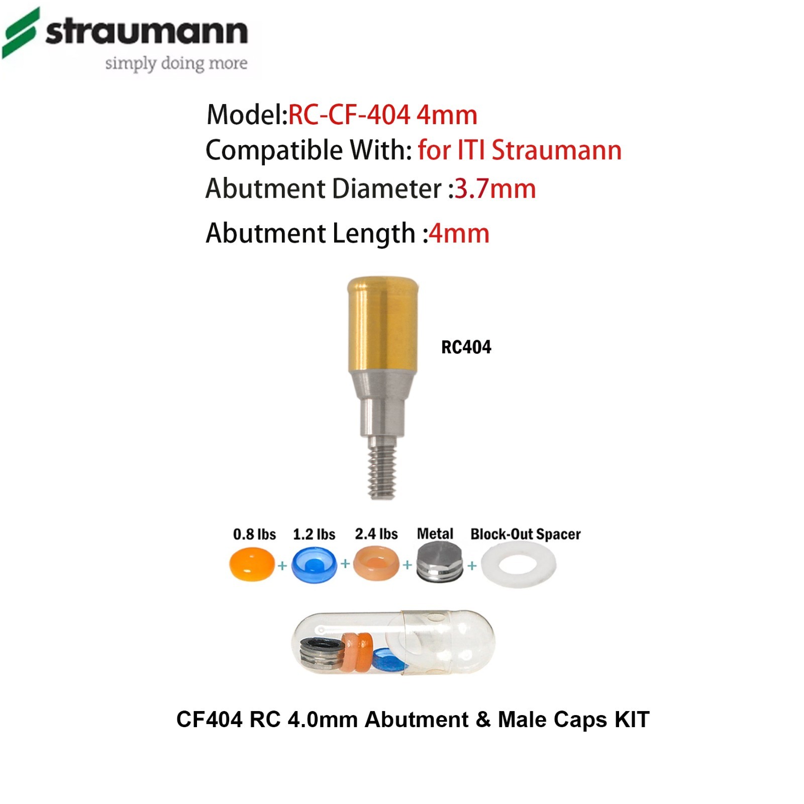 For Straumann Locator Abutment Overdenture Narrow/Regular Cross PEEK Caps BL/BLT