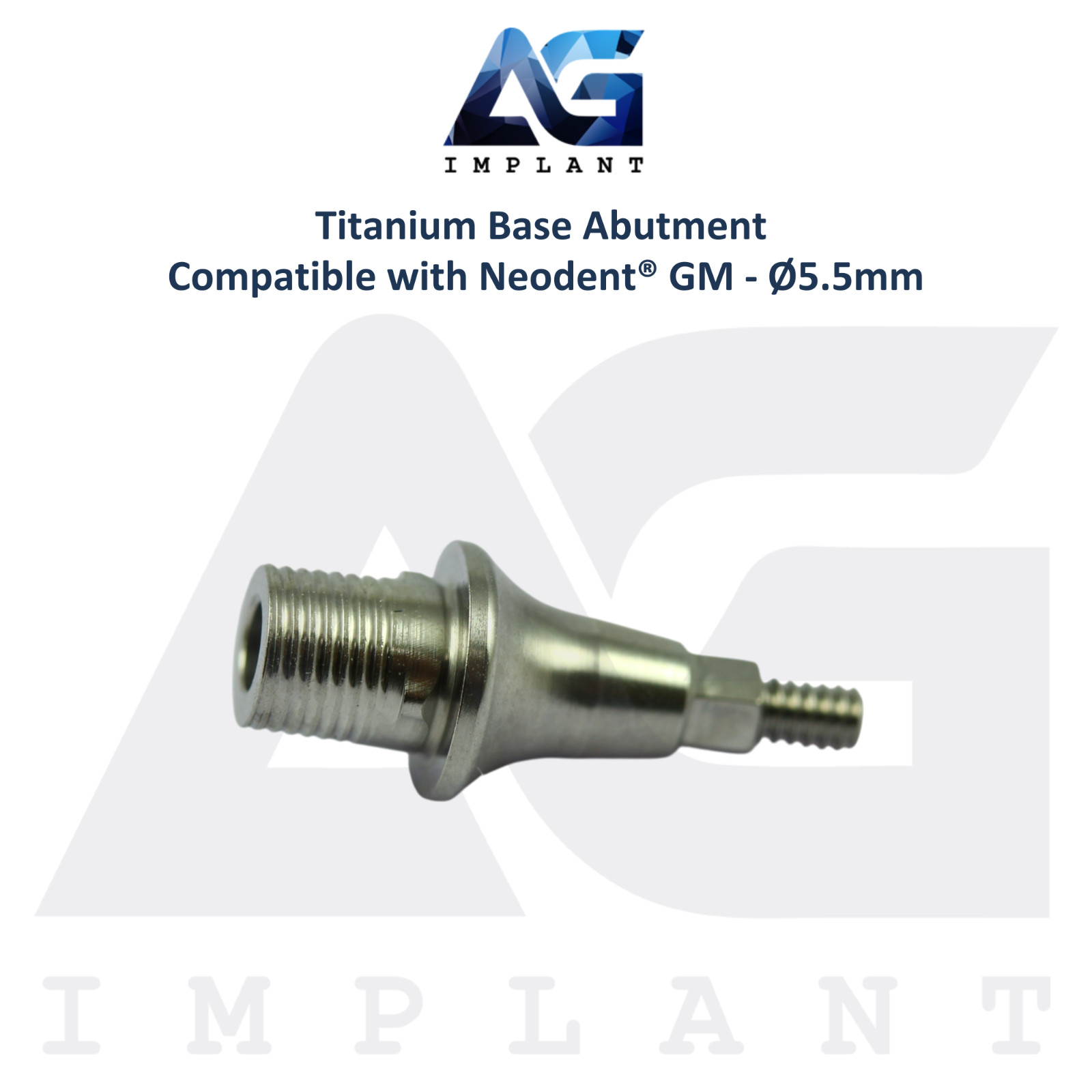 5 Titanium Base Prosthetic Neodent® GM Fixture Compatible Ø5.5mm CAD/CAM