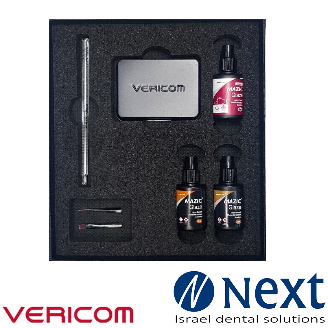 Dental acrylic composite LC shade color liquid Mazic Glaze starter kit Vericom
