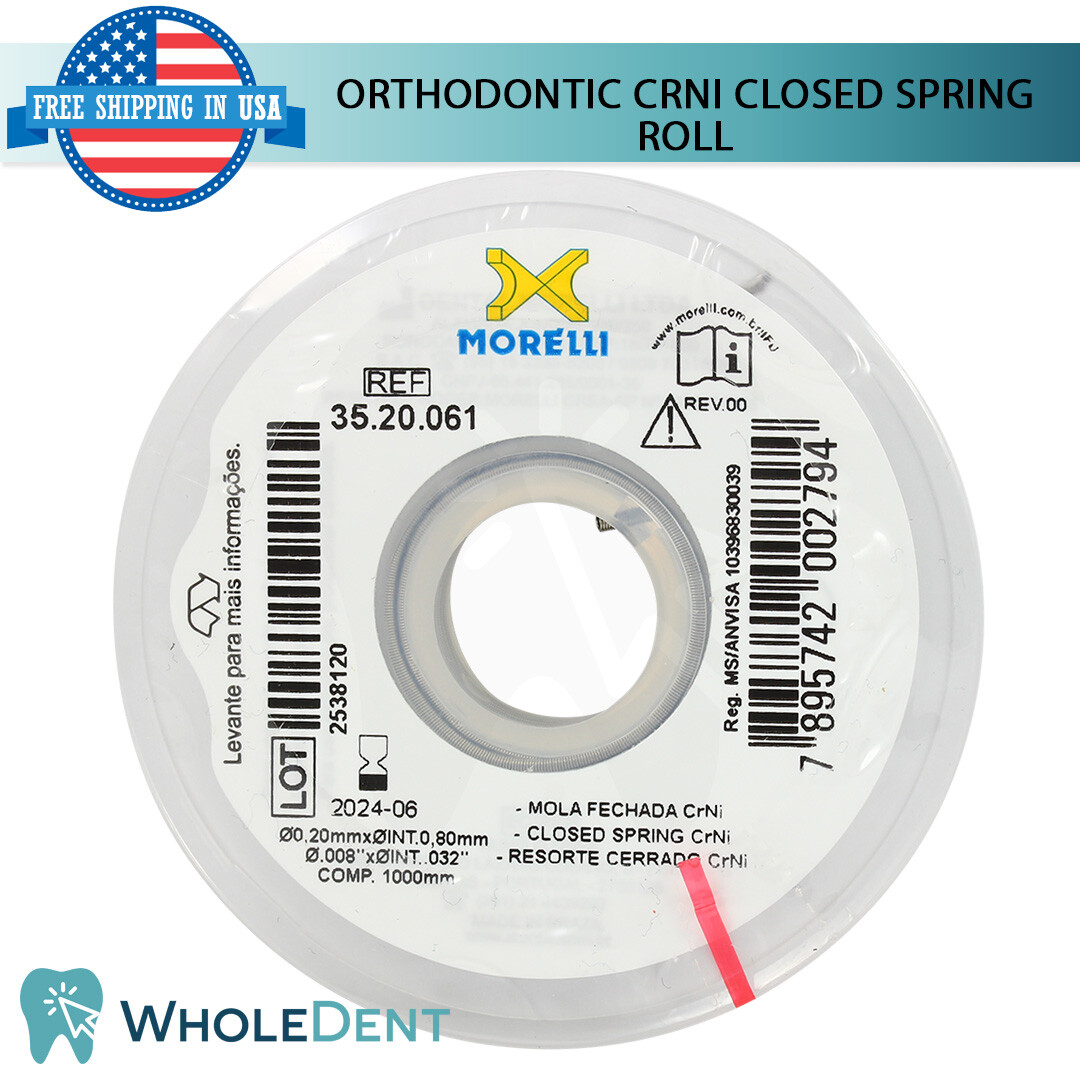 Orthodontic Dental CrNi Closed Coil Spring Roll Stainless Steel 100cm .008″x.032