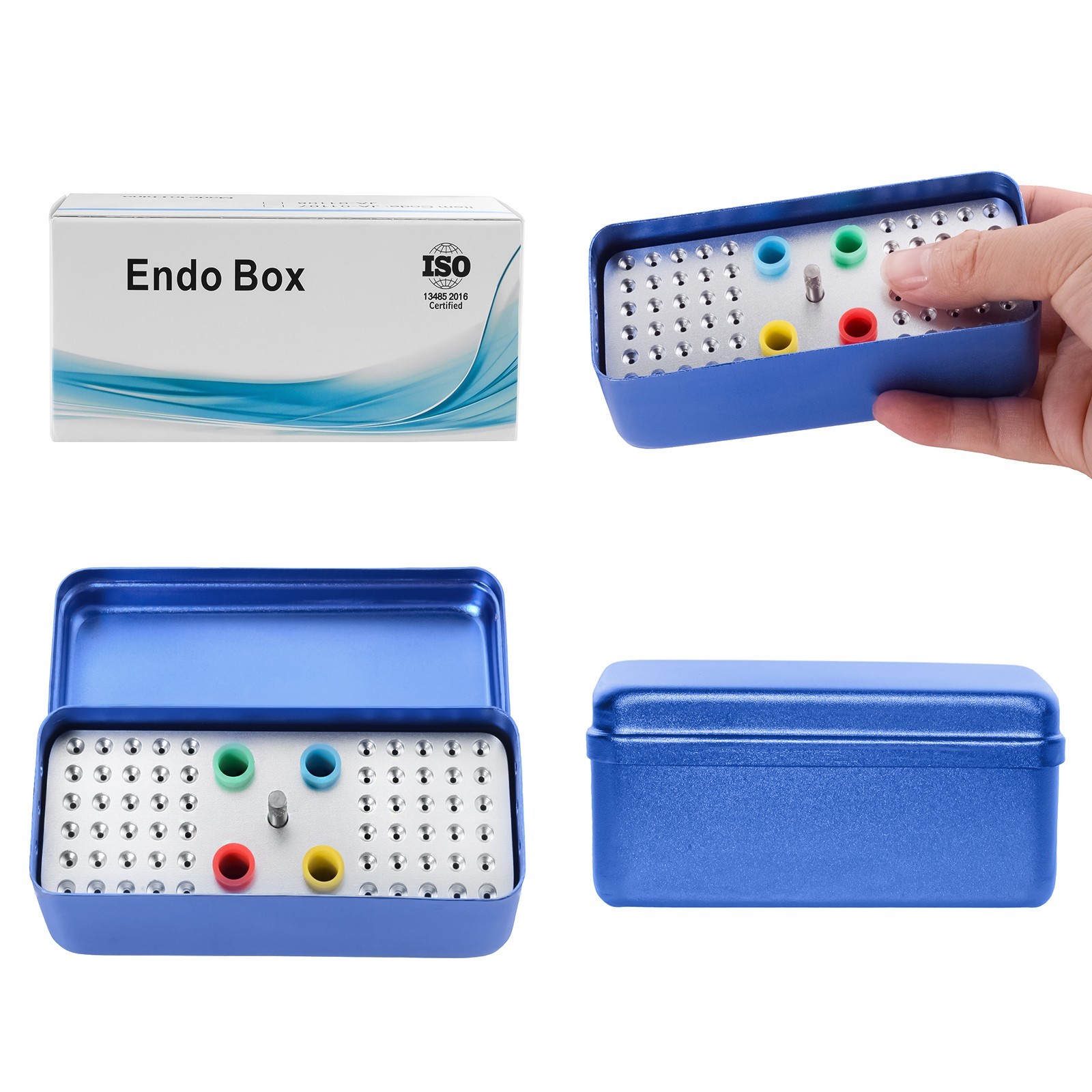 60 Holes Dental Root Canal Files Gutta Purcha Point Sterilization Box Holder USA