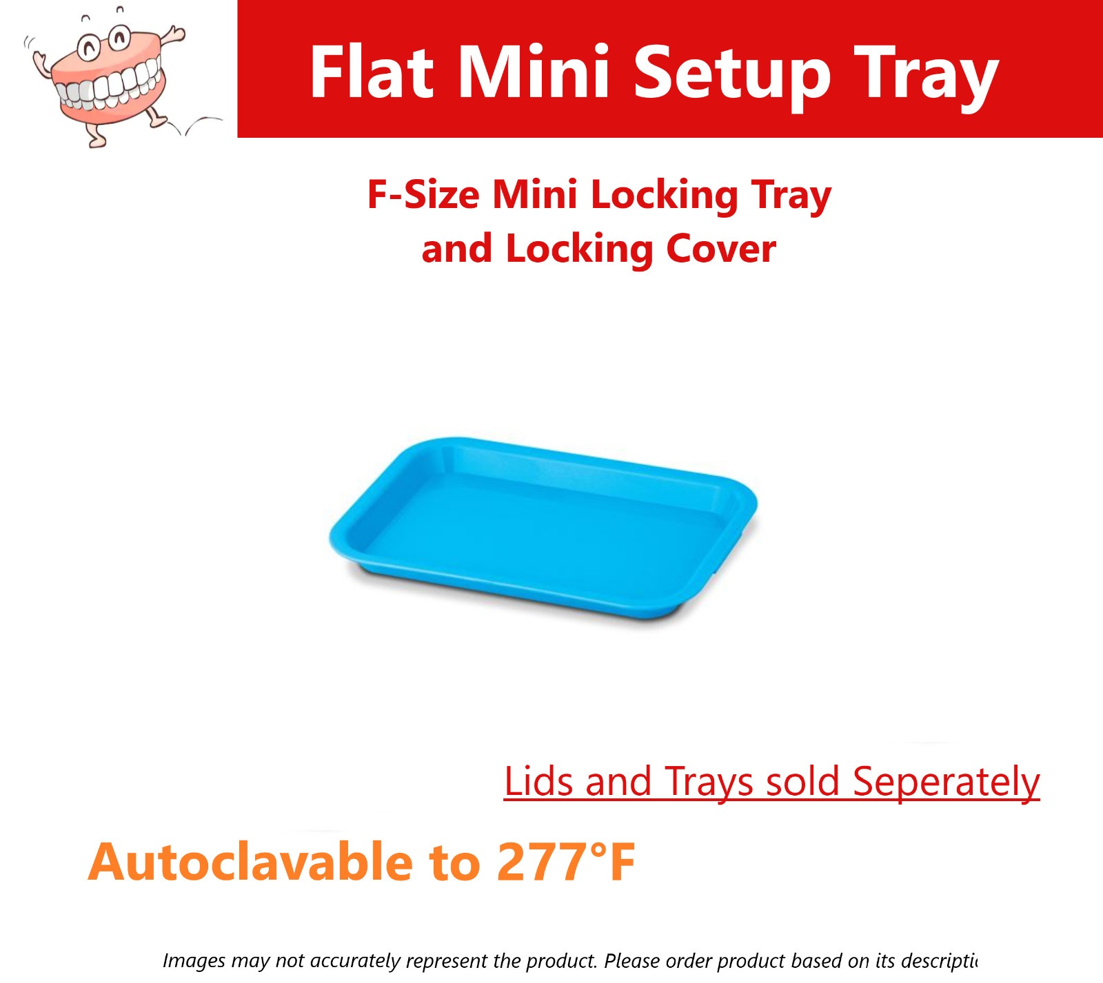 Dental Procedure Set-Up Trays Flat B (Ritter) or F Mini, or B Divided Tray 250F