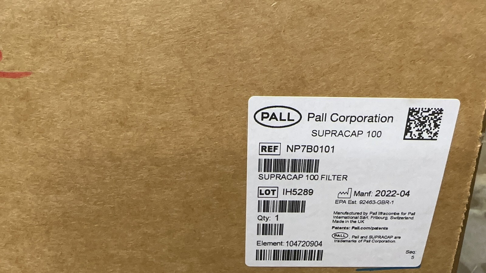 New Factory Sealed Pall NP7B0101 Kleenpark Nova SUPRACAP 100 FILTER