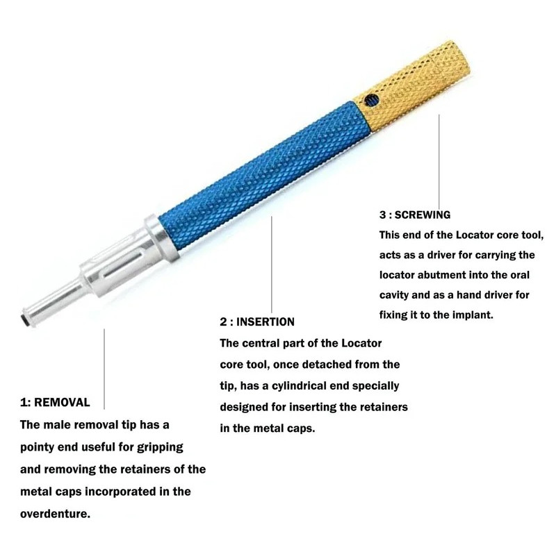 5pcs Dental Implant Locator Retention Caps Core Tool Kit Universal Locator – NEW