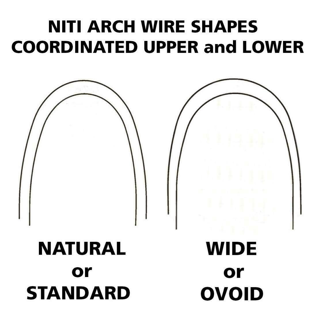 Orthodontic NITI (Nickel Titanium) Round Arch Wires Natural or Wide 10 PCS