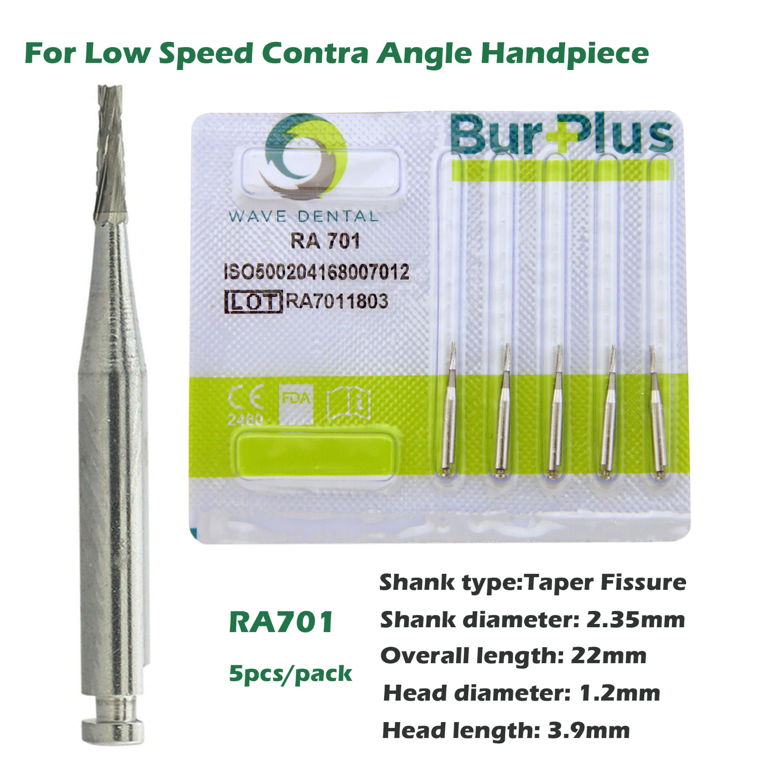 Wave Dental Carbide Burs Latch Round RA 2 3 4 8 699 for Slow Speed Contra Angle