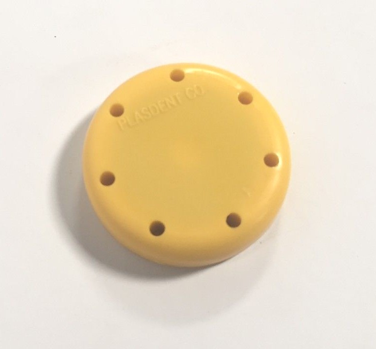 4X Plasdent Neon Yellow Round Magnetic Dental Bur Block Holder Plastic 7 Hole