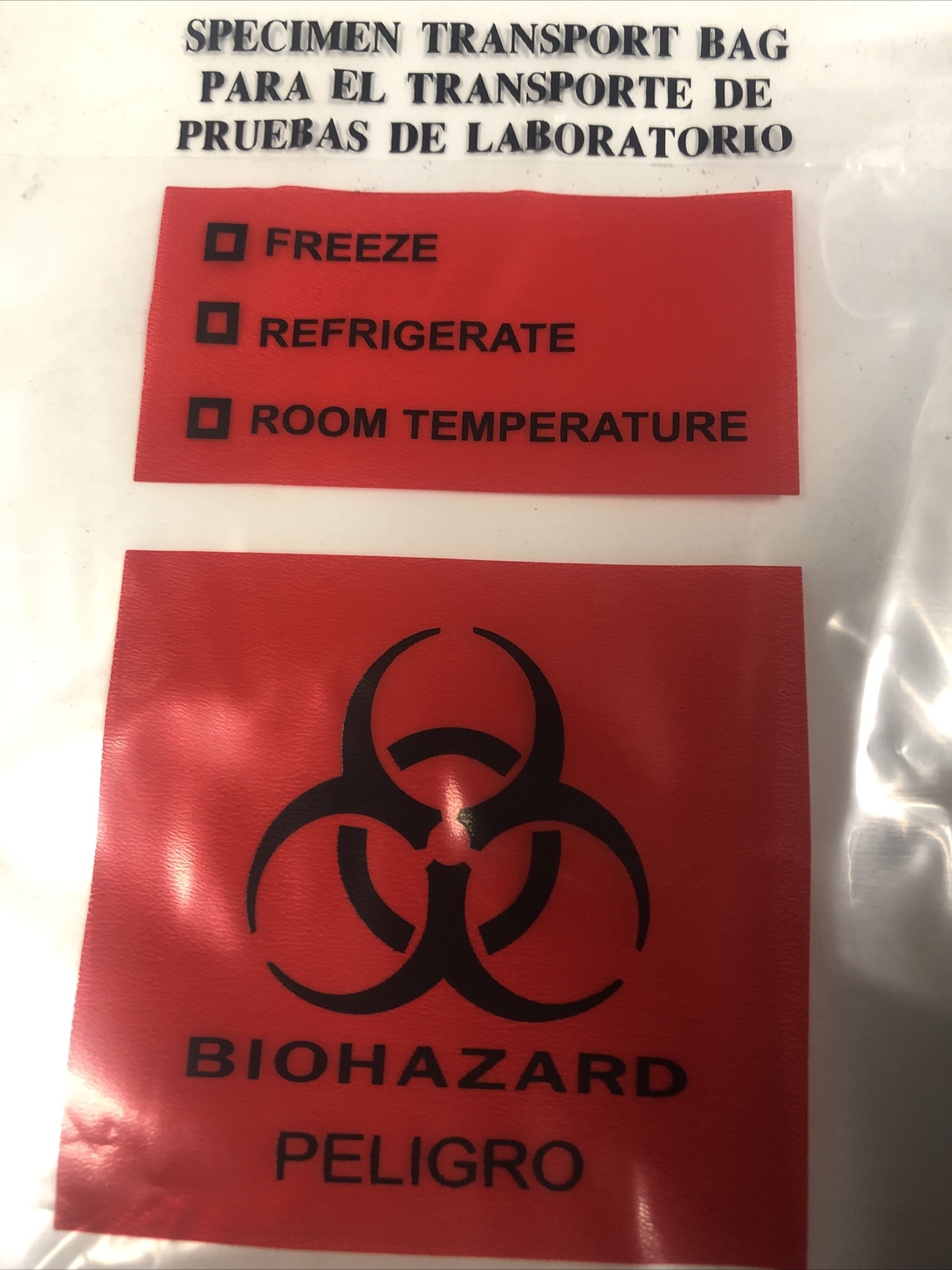 Specimen Transport Biohazard Bags 6x9x8x2 Mil with pocket Case Of 1000