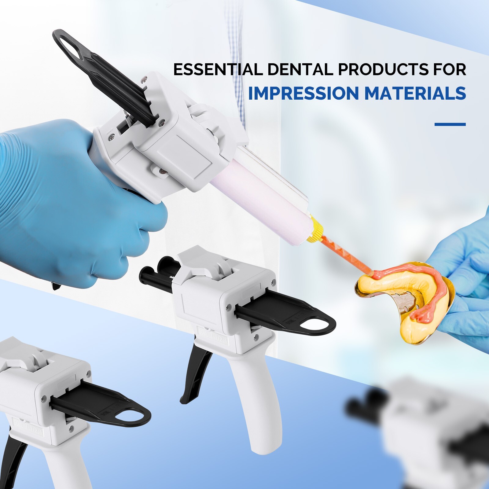 JMU Dental Impression Universal Cartridge Dispenser Delivery Gun 50ML 1:1/2:1