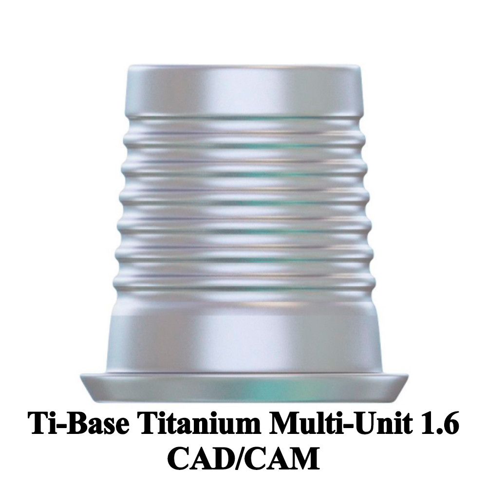 1x Prosthetic Ti-Base Titanium Multi-Unit 1.6 CAD/CAM Digital Dental Lab Library