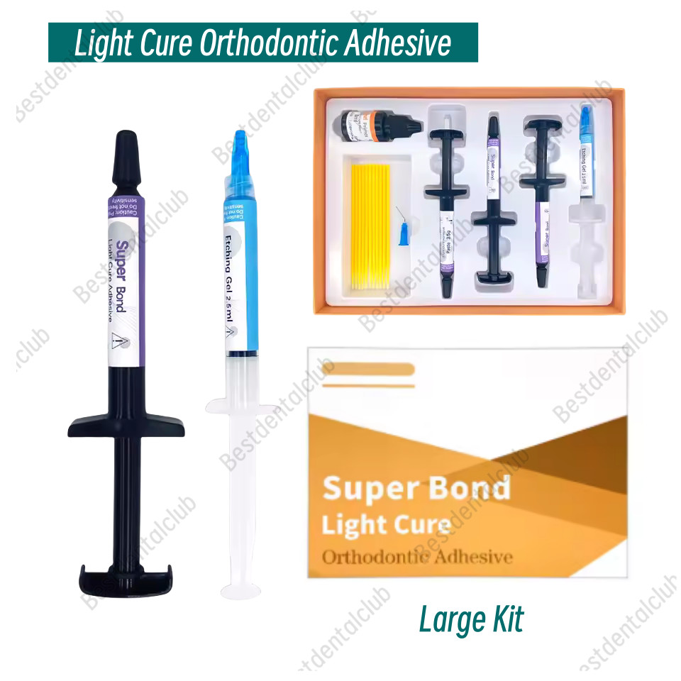 Dental Orthodontic Light Cure Adhesive Bonding Metal Brackets Etch Braces L-Kit