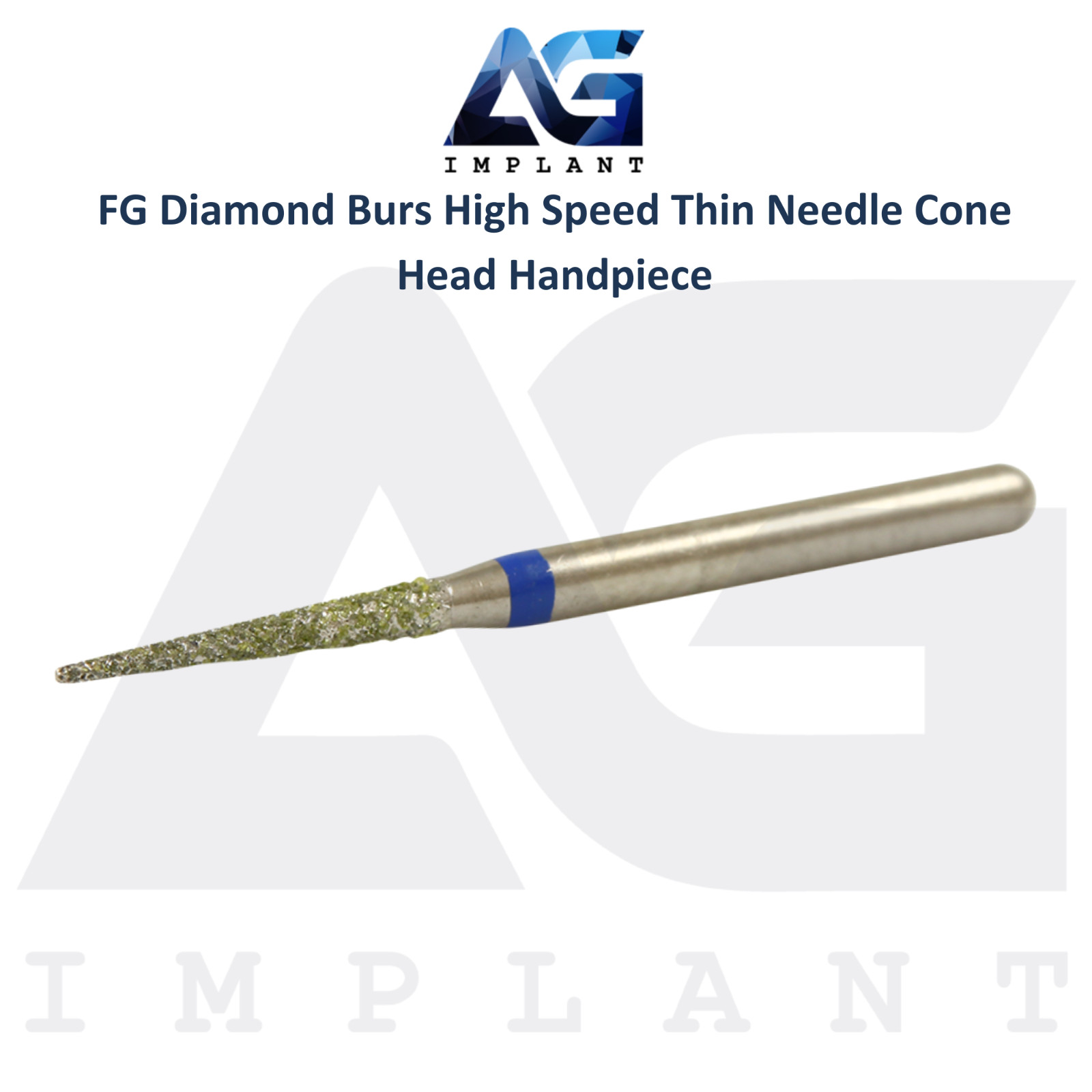 Dental FG Diamond Burs High Speed Thin Needle Cone Head Handpiece Sterile 10pcs