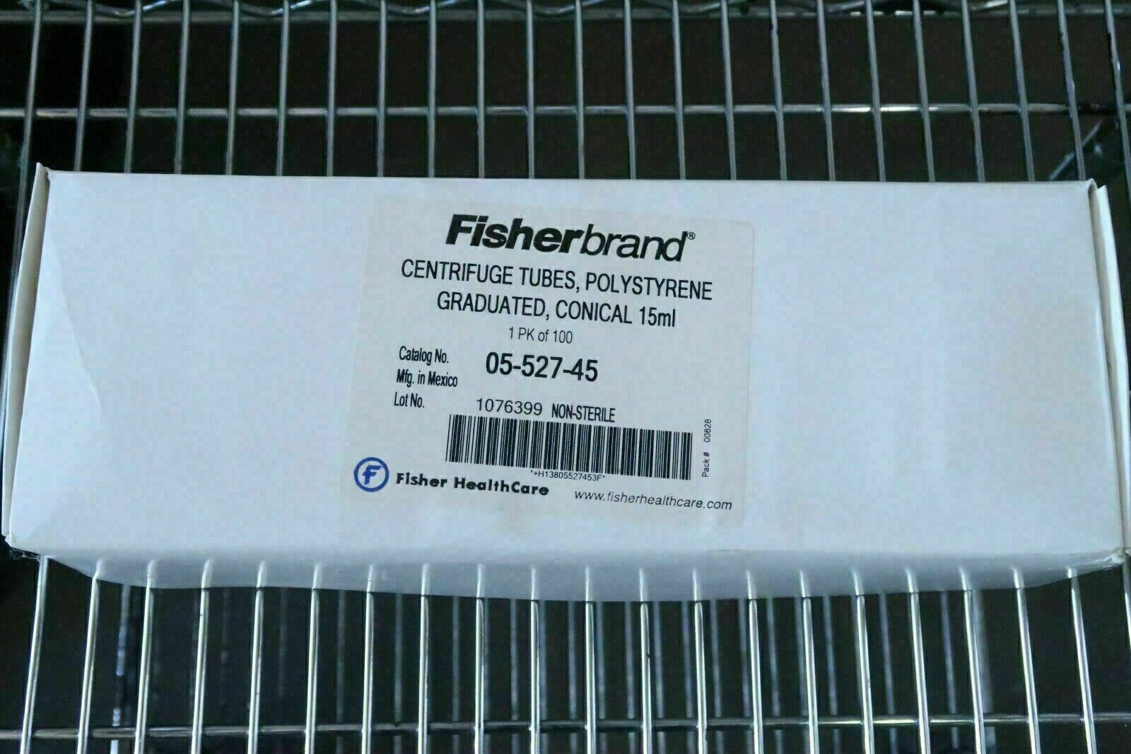 New (100/Pk) – FisherBrand #05-527-45 Centrifuge 15mL Conical Tubes, Polystyrene