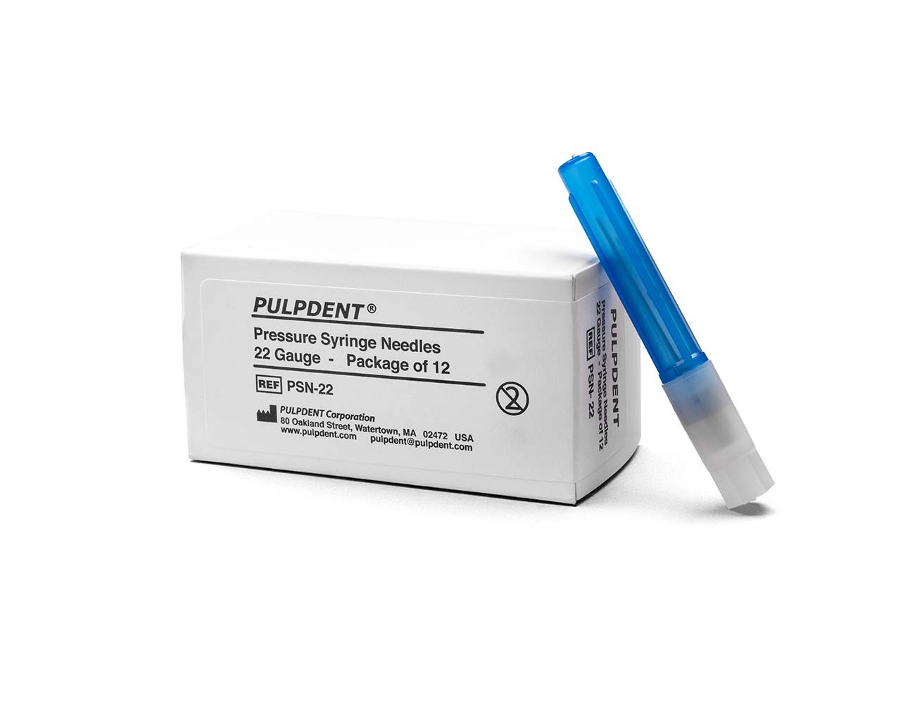 Pulpdent PSN-22 RC Dental Pressure Syringe Needles 22 Gauge 12/Bx