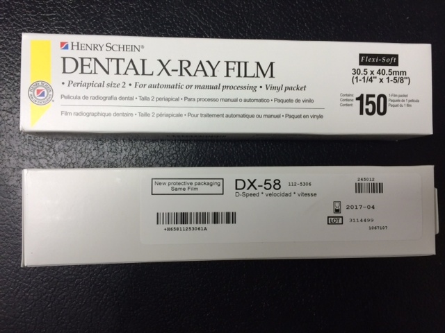 Dental X-Ray Film DX-58 D-Speed 150 each box 750 total equivalent to Kodak DF-58