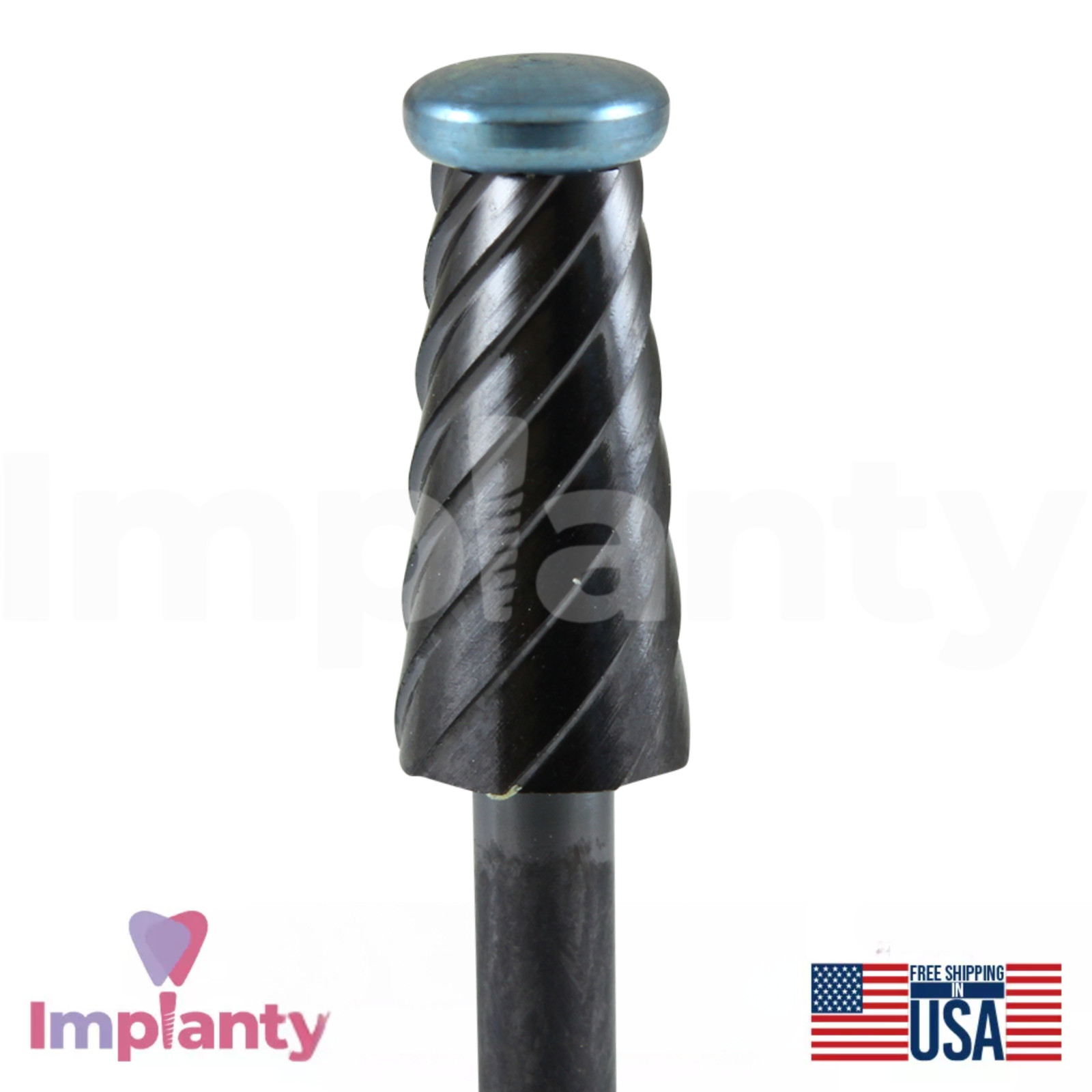 GDT Swirl Cone With Flat Circle Tip Head Dental Bur Stainless Steel Latch-Type