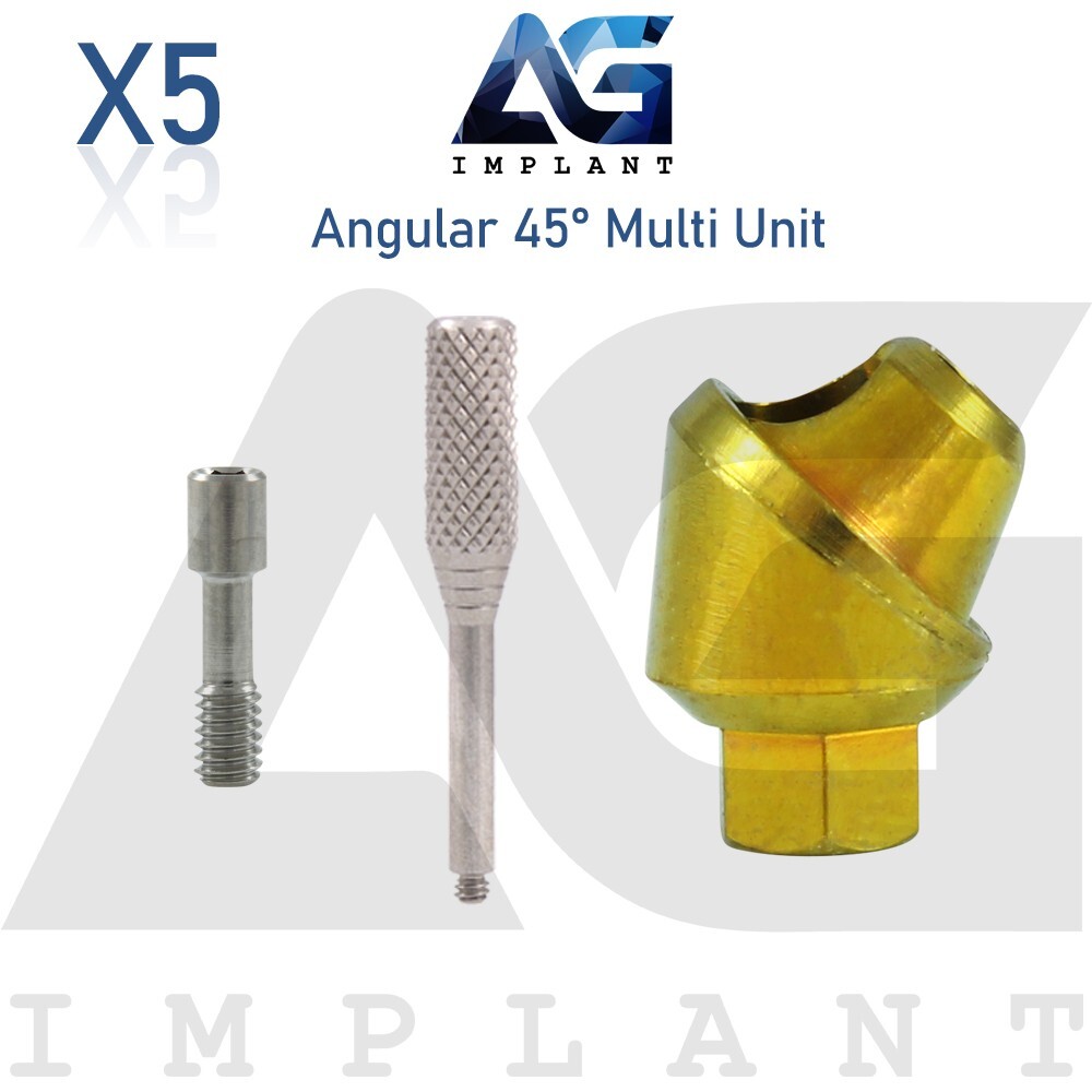 5 Angular Multi Unit 1.6 Prosthetic System New 45° With Screw