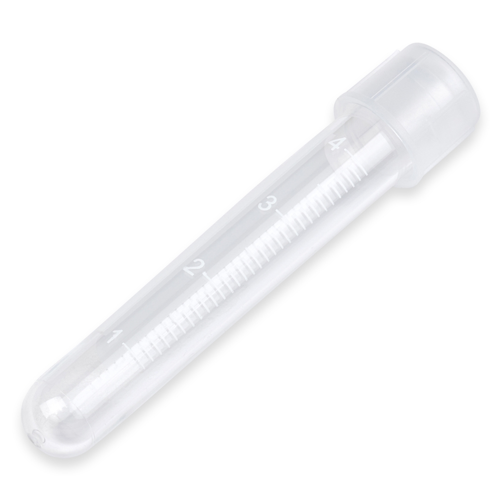 Test Tube w/ Two-position Cap, 12x75mm, Sterile, 5ml, Karter Sci 236R2 (Pack 25)