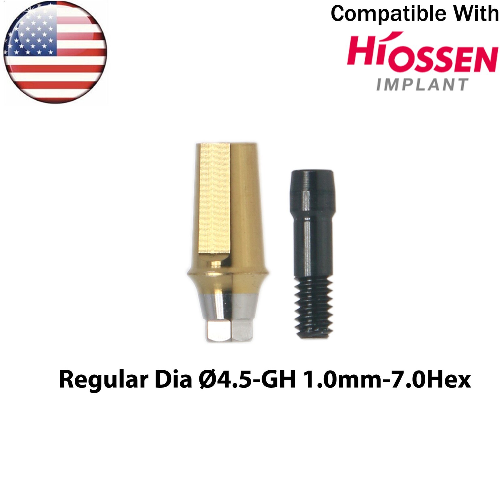 US Dental Straight Transfer Abutment Regular Ø4.5/5.0/6.0mm Fits Osstem Hiossen