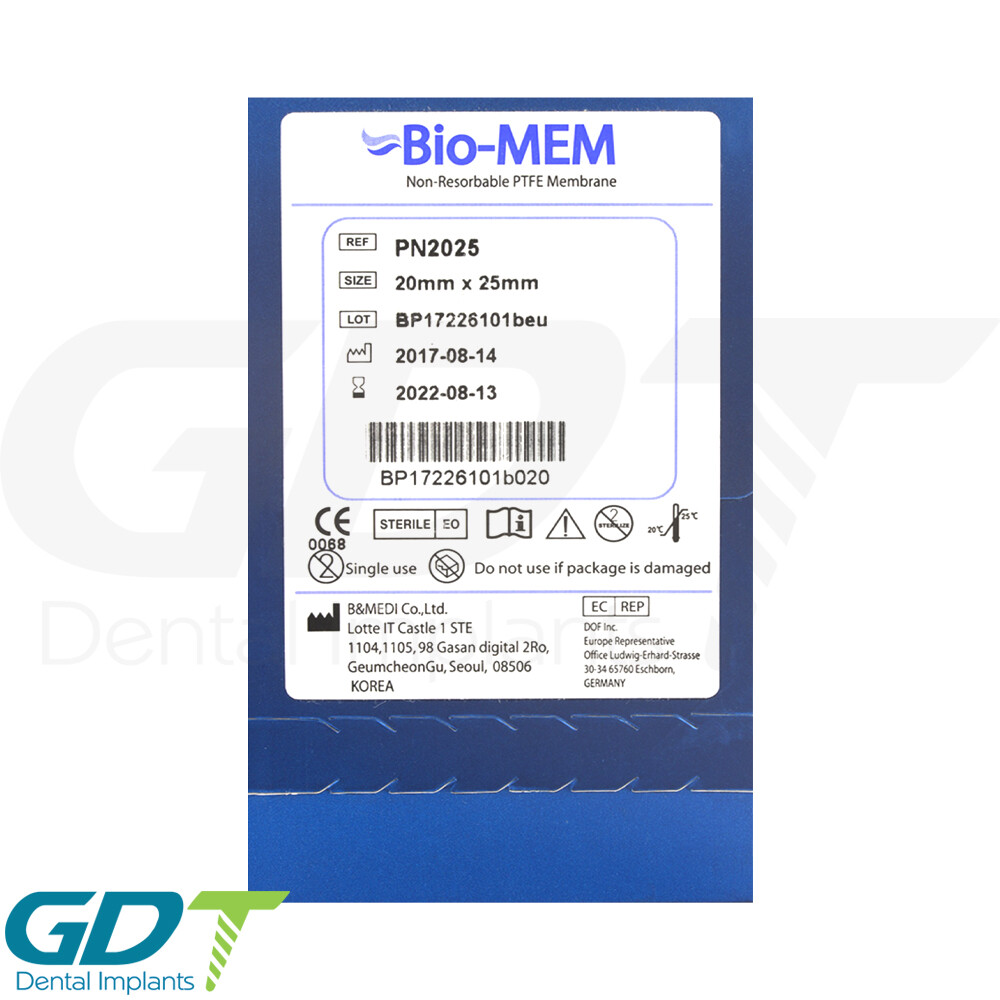 Non Resorbable PTFE Membrane Barrier 20mmX25mm Sterile Dental GBR Synthetic