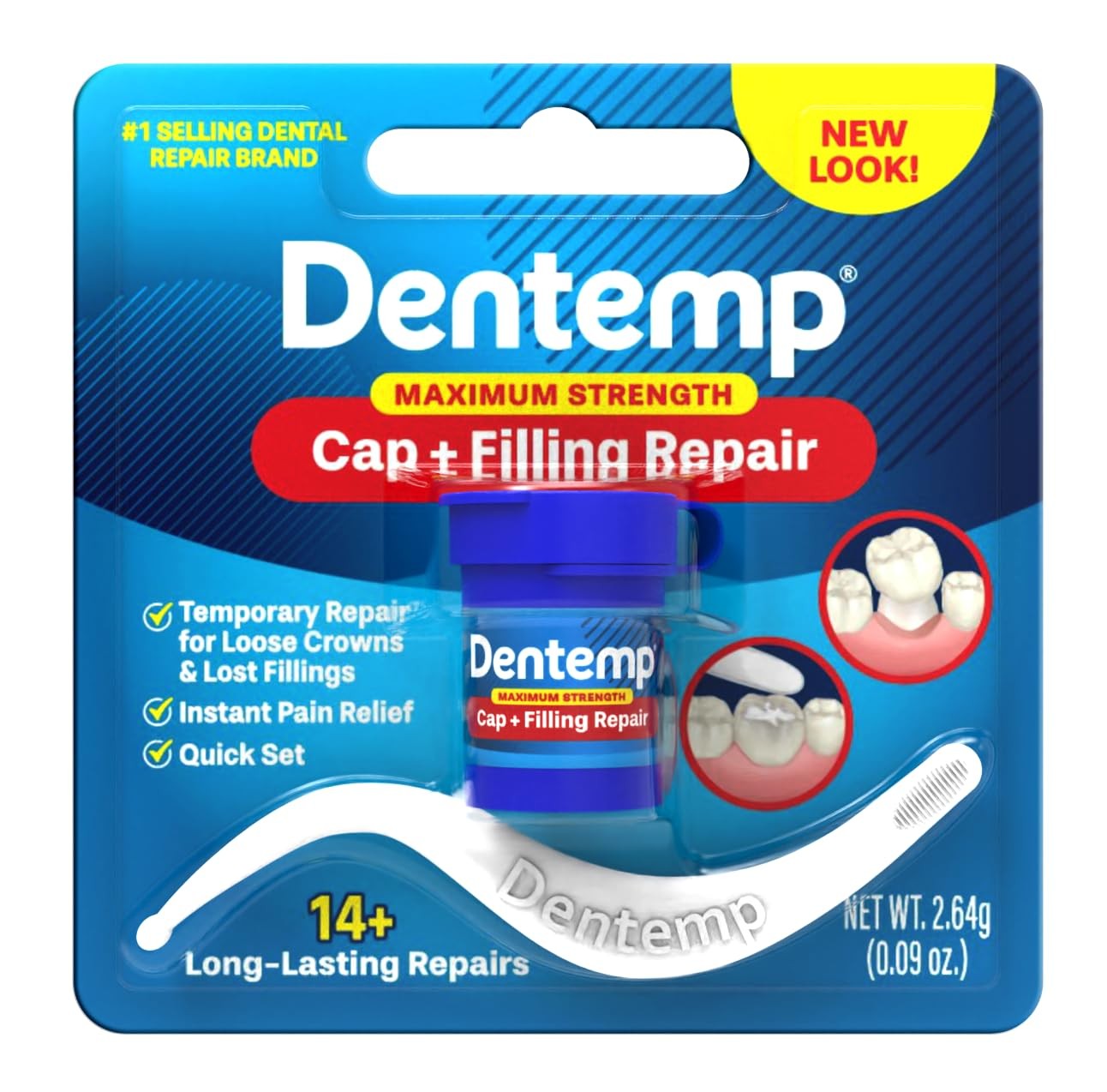 Dentemp Loose Cap and Lost Filling Repair Kit Pack of 3 Dental Repair 80 Uses