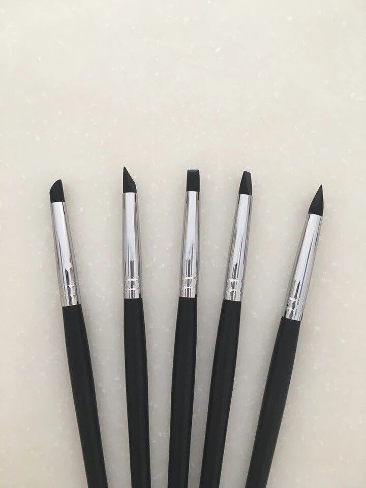 Dental Composite Resin Veneer Cement Porcelain Brushes Silicone Brush Pen 5Pcs