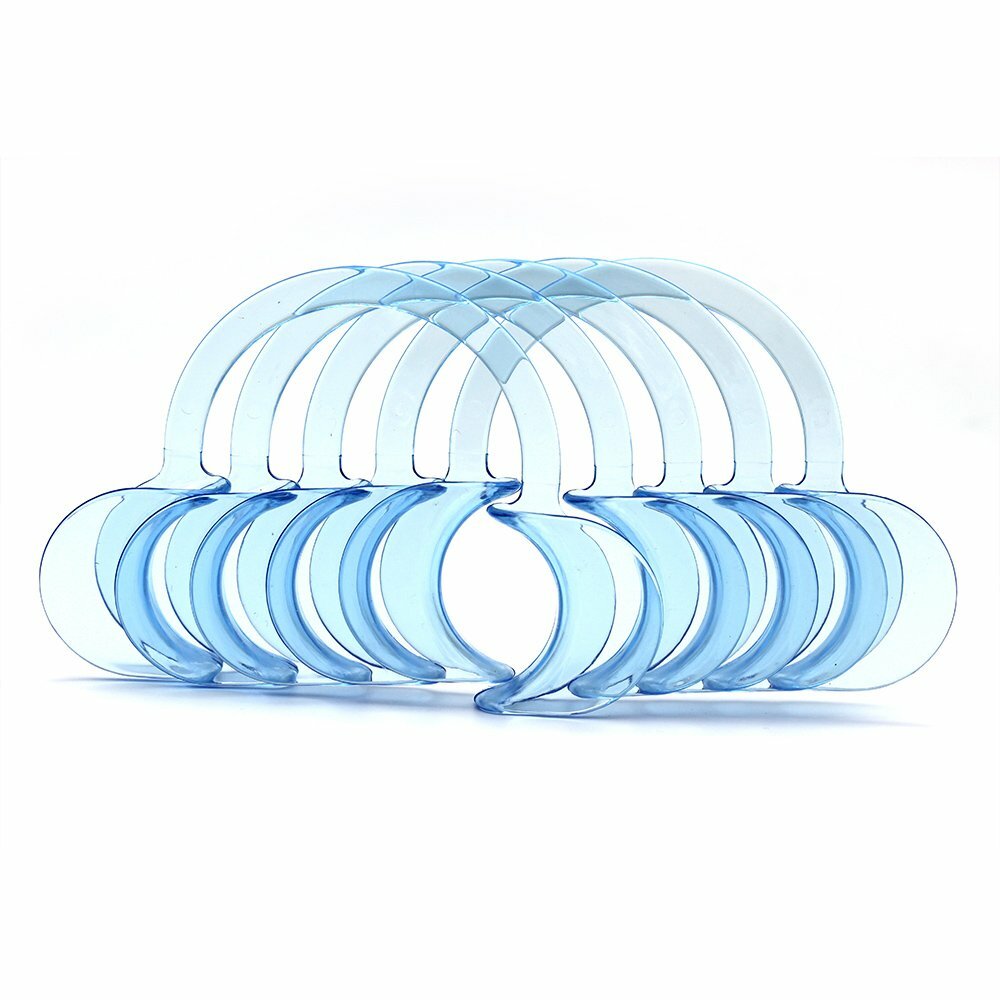EZGO 20Pcs M Size C-Shape Mouth Opener Dental Cheek Retractor Fun Game Watch