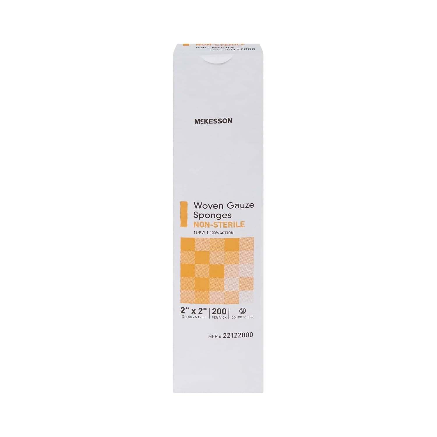 McKesson Woven Gauze Sponges 12-Ply 2×2 Non-Sterile 200 per Pack 40 Packs