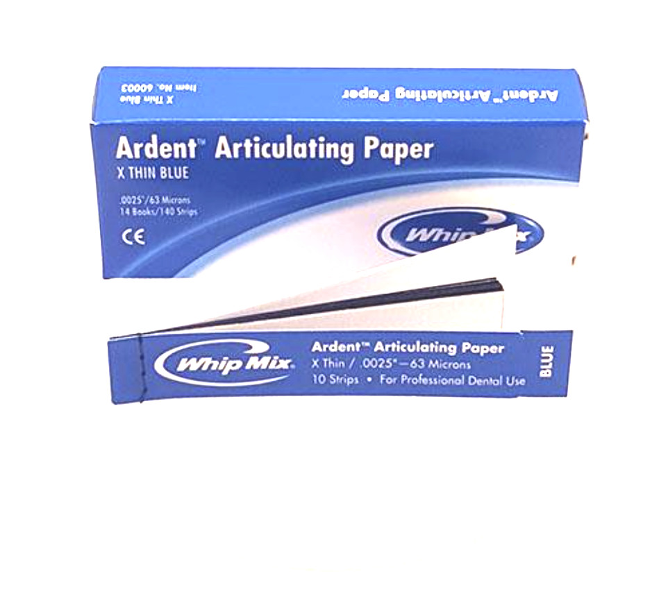 Whip Mix Ardent Premium Articulating Paper X Thin Blue 140 Strips (88 Microns)